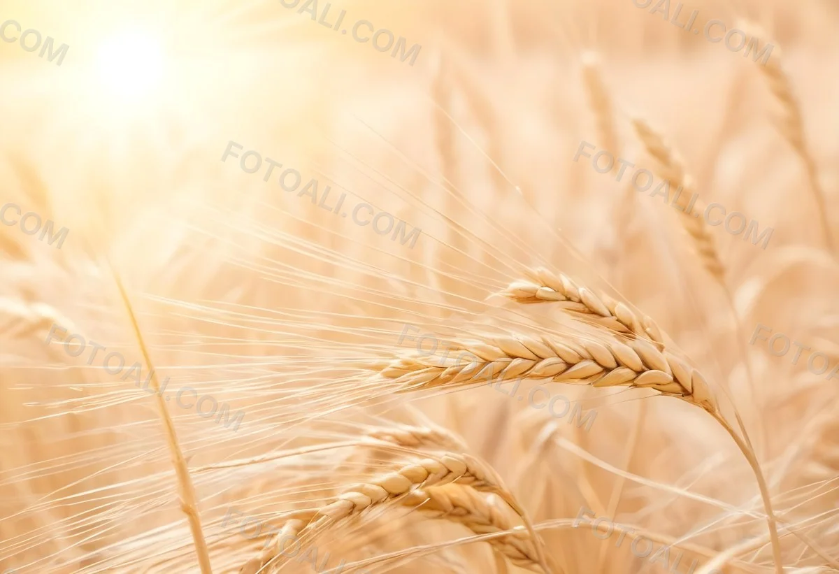Golden Wheat Stalks Illuminated By Sunlight With A Soft Blurred Background Of More Wheat The Light Creates A Warm Glowing Effect 15 9cef