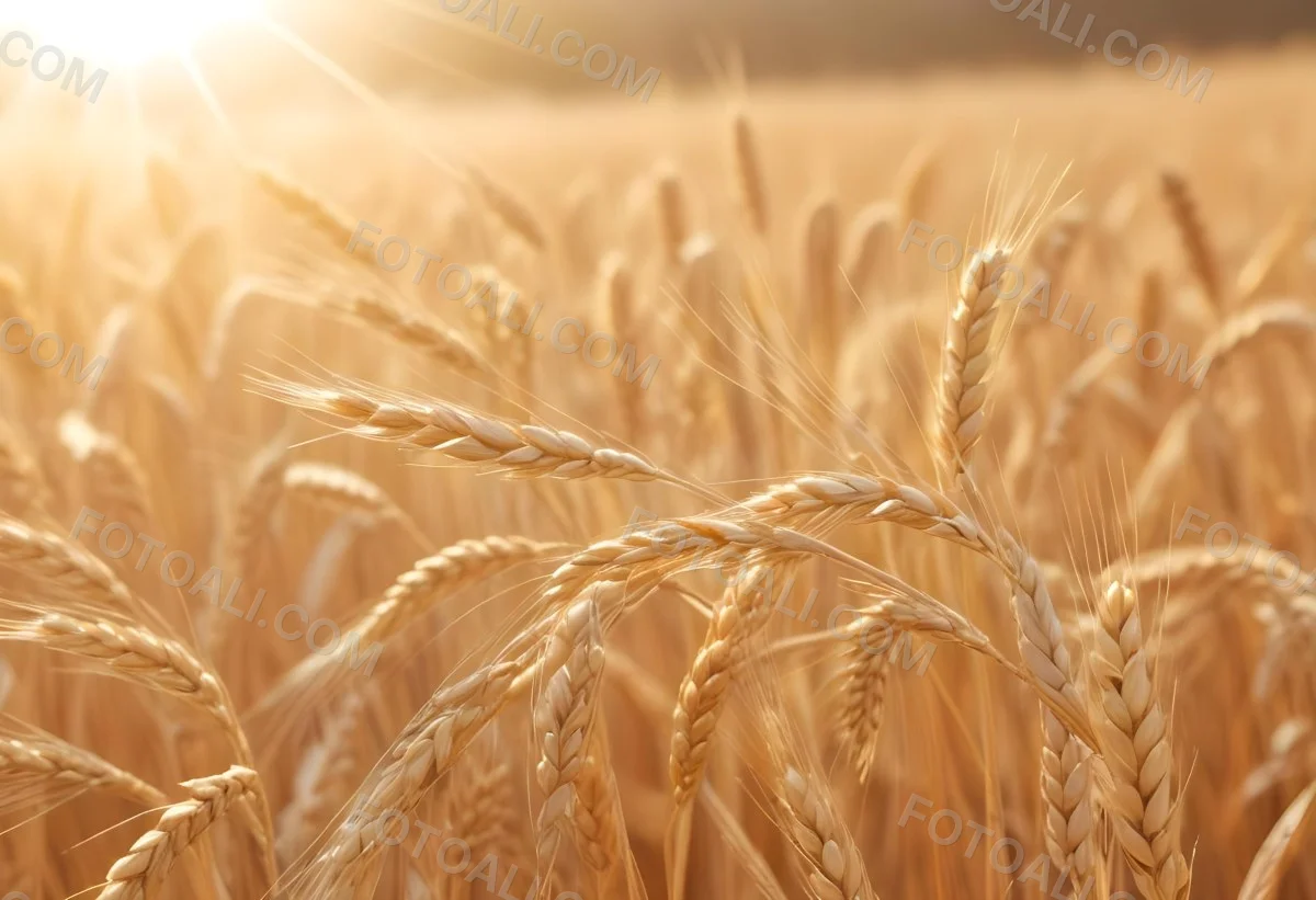 Golden Wheat Stalks Illuminated By Sunlight With A Soft Blurred Background Of More Wheat The Light Creates A Warm Glowing Effect 2 E8d5