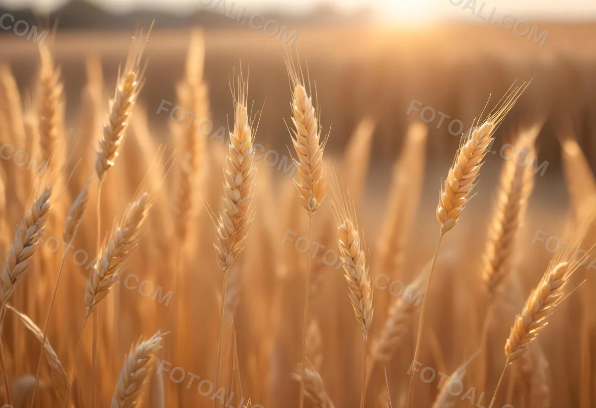 Golden Wheat Stalks Illuminated By Sunlight With A Soft Blurred Background Of More Wheat The Light Creates A Warm Glowing Effect 4 Dc64
