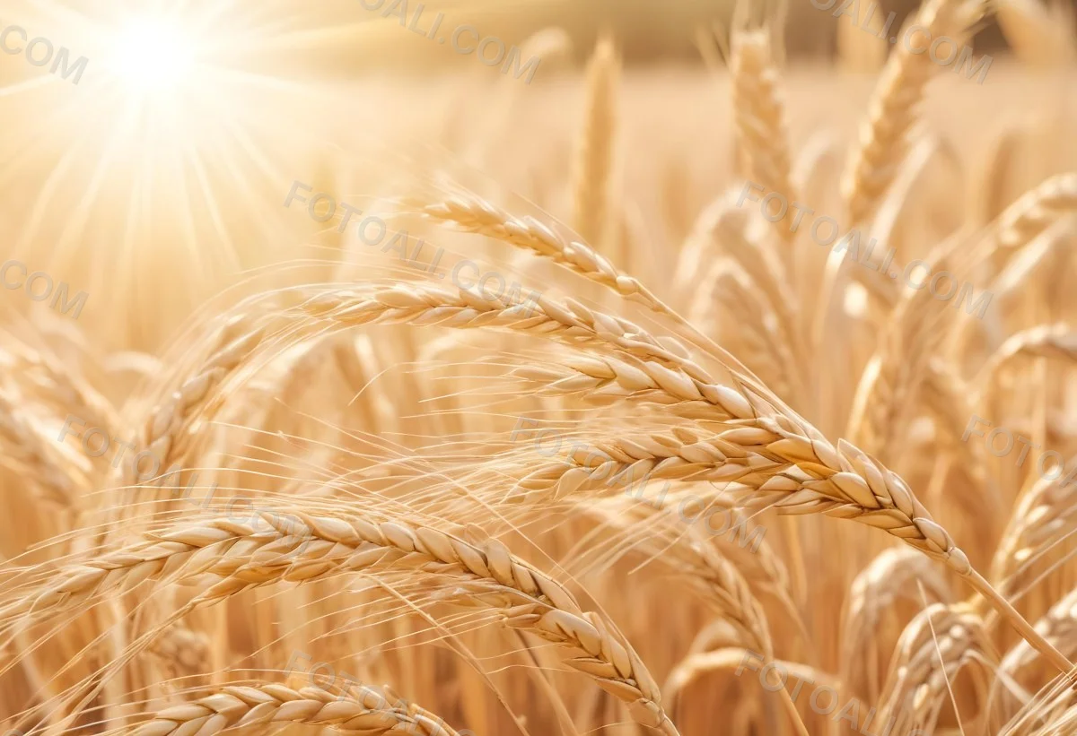 Golden Wheat Stalks Illuminated By Sunlight With A Soft Blurred Background Of More Wheat The Light Creates A Warm Glowing Effect 5 9ce8