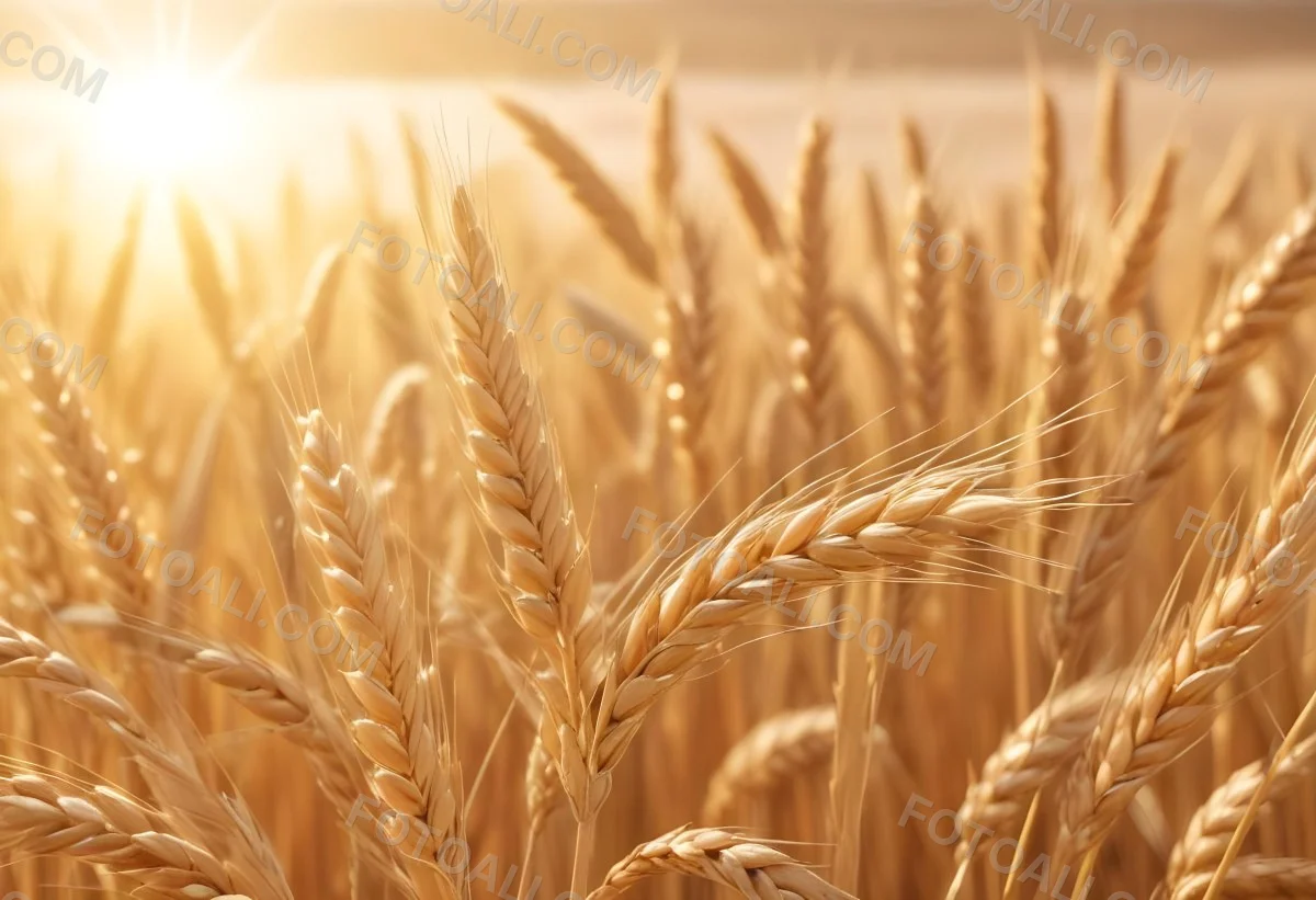 Golden Wheat Stalks Illuminated By Sunlight With A Soft Blurred Background Of More Wheat The Light Creates A Warm Glowing Effect 7 3b23