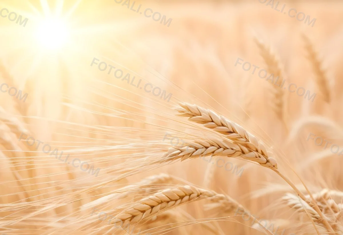 Golden Wheat Stalks Illuminated By Sunlight With A Soft Blurred Background Of More Wheat The Light Creates A Warm Glowing Effect 9 Fdf4