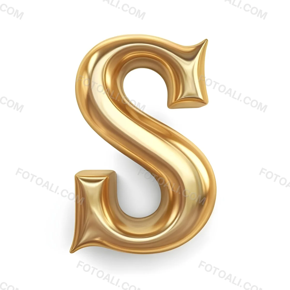 Goldensilverbronzeblackrose Goldplatinumcopper Letter S On A White Background Shiny Elegant Simple Smooth Surface Rounded Edges Three Dimensional Metallic Texture Bright Light Clean Design Simple 19 7ff0