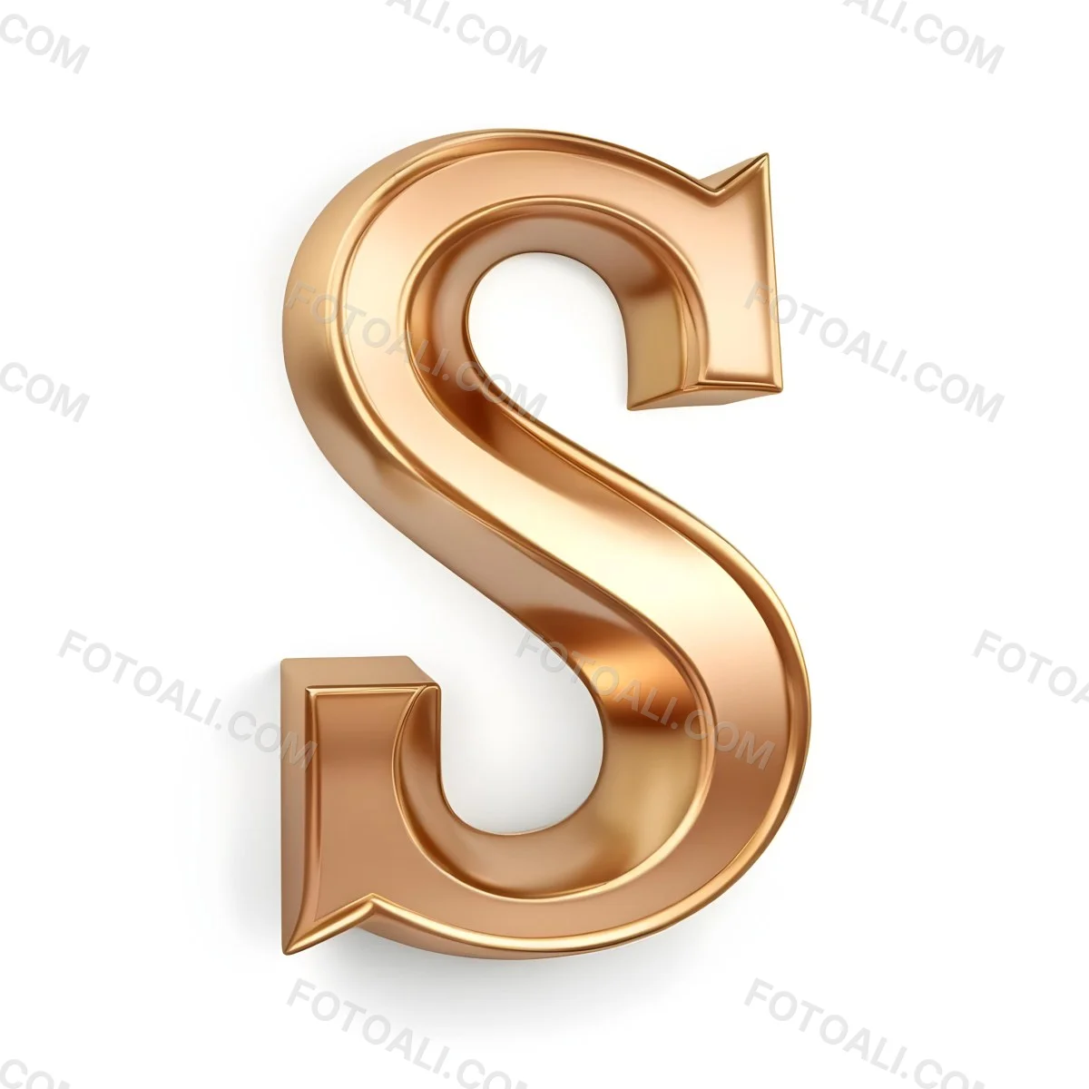 Goldensilverbronzeblackrose Goldplatinumcopper Letter S On A White Background Shiny Elegant Simple Smooth Surface Rounded Edges Three Dimensional Metallic Texture Bright Light Clean Design Simple 4 0d82