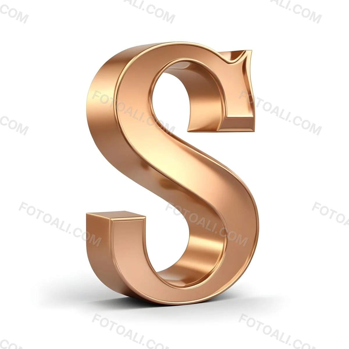 Goldensilverbronzeblackrose Goldplatinumcopper Letter S On A White Background Shiny Elegant Simple Smooth Surface Rounded Edges Three Dimensional Metallic Texture Bright Light Clean Design Simple 6 F4b5