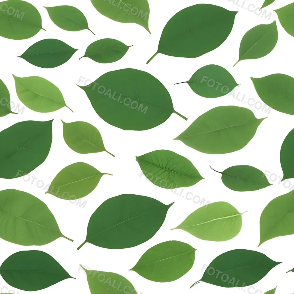 Green And Yellow Leaves Scattered Across A White Background 33 88c1