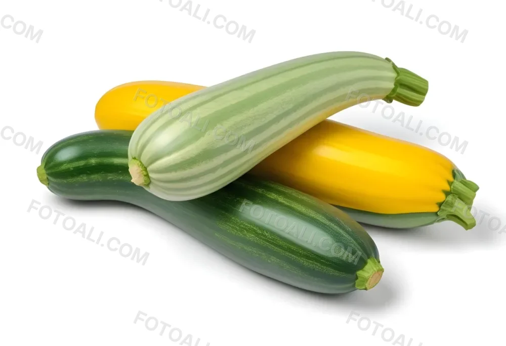Green And Yellow Zucchini Squash On A White Background 1 1248