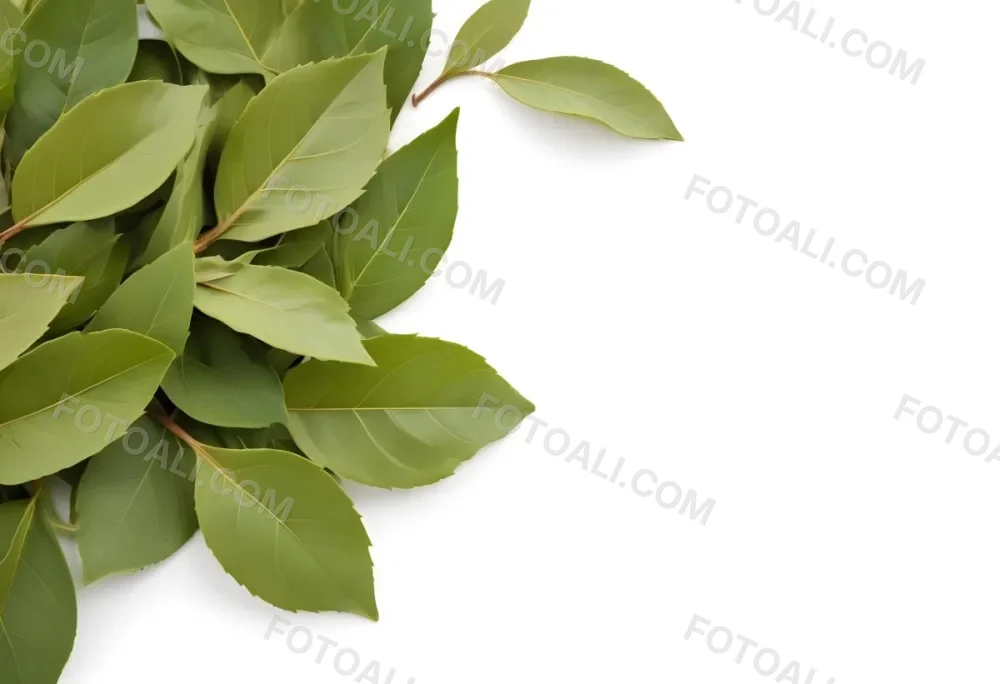 Green Bay Leaves On A White Background 11 E353
