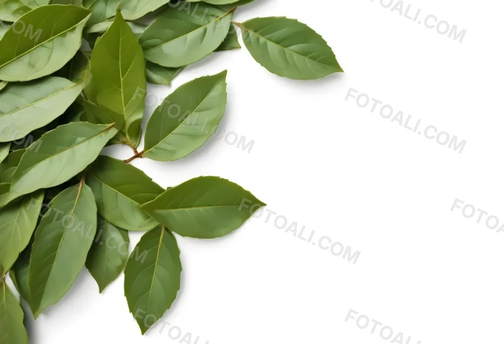 Green Bay Leaves On A White Background 3 C5fc