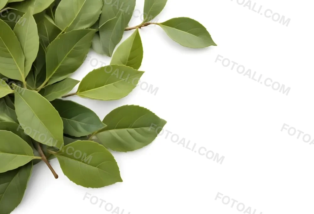 Green Bay Leaves On A White Background 8 E15d
