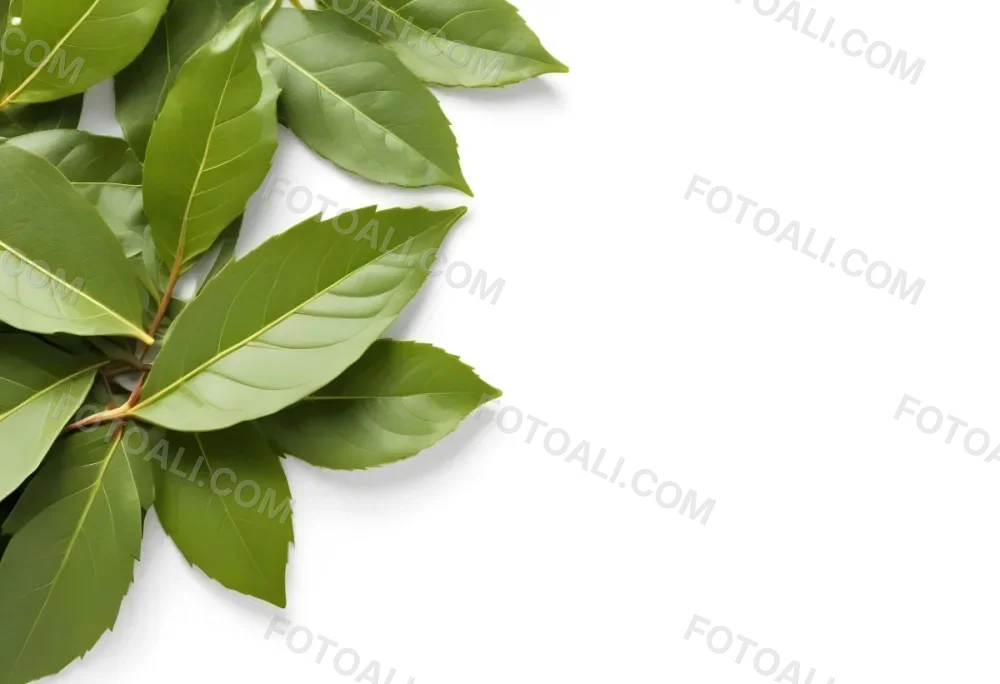 Green Bay Leaves On A White Background 9 00b7