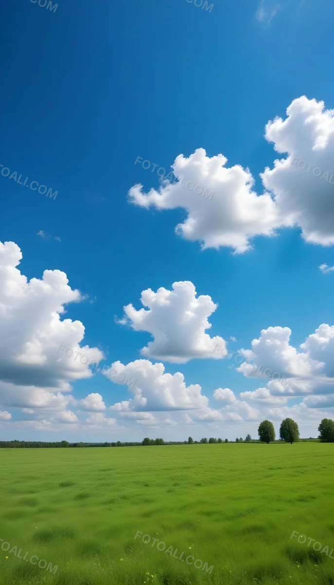 Green Field With A Blue Sky And White Clouds Sunny Day Clear Weather Open Space Natural Light Vibrant Colors 8 3f2e