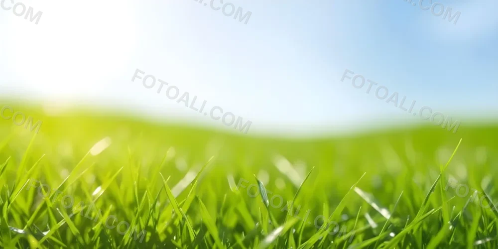 Green Grass Field With A Clear Blue Sky Sunny Day Vibrant Colors Natural Light Blurred Background Peaceful Scene Nature Photography 4 651f
