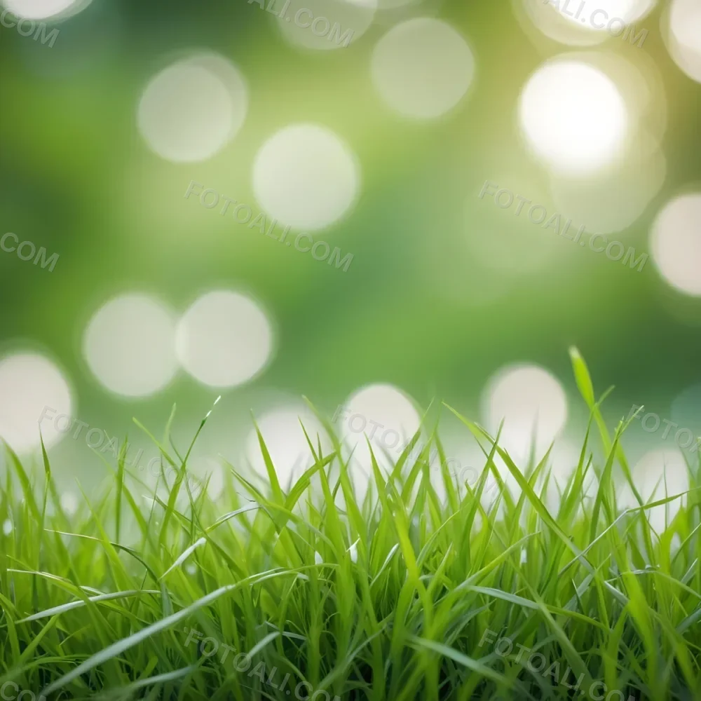 Green Grass In The Foreground With A Blurred Background Of Green And White Bokeh Nature Outdoors 10 B508
