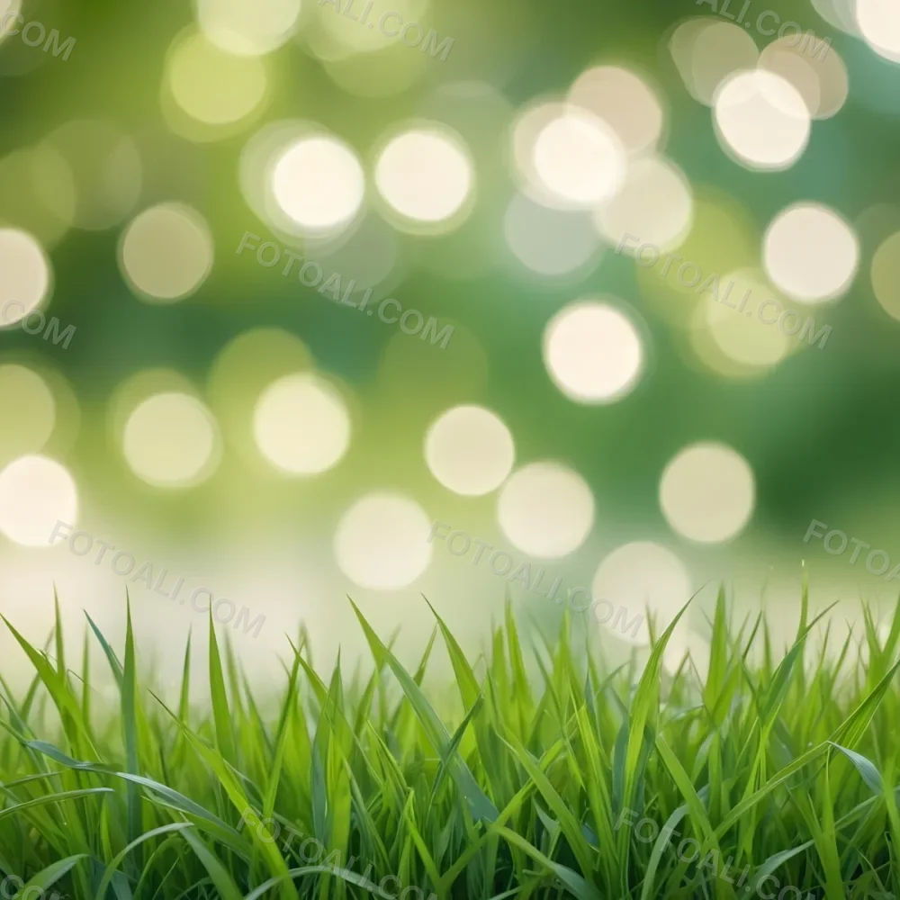 Green Grass In The Foreground With A Blurred Background Of Green And White Bokeh Nature Outdoors 22 9c11
