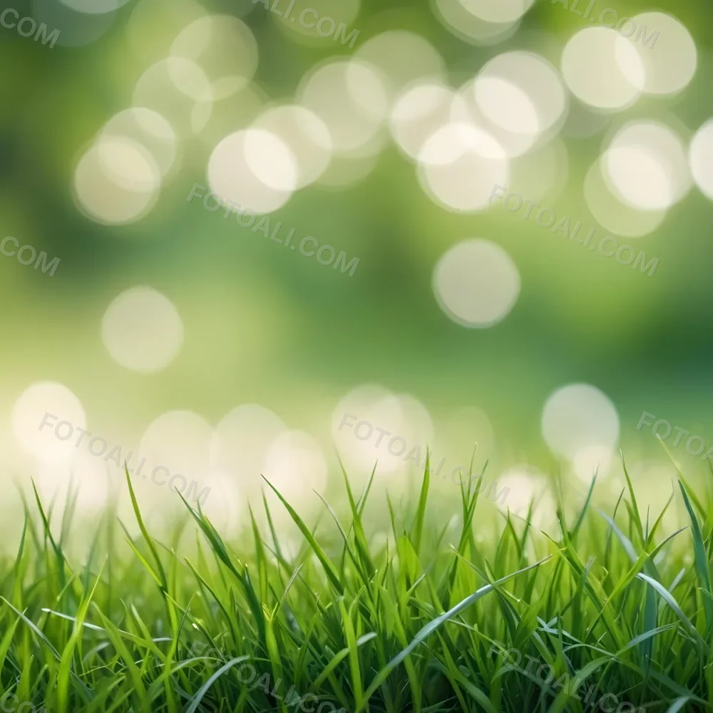 Green Grass In The Foreground With A Blurred Background Of Green And White Bokeh Nature Outdoors 48 B274