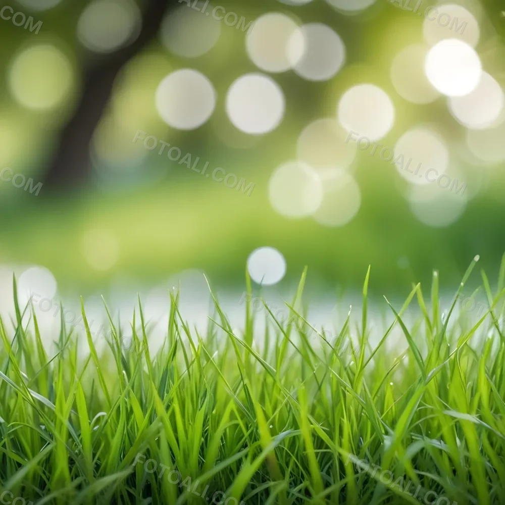 Green Grass In The Foreground With A Blurred Background Of Green And White Bokeh Nature Outdoors 5 0ab9