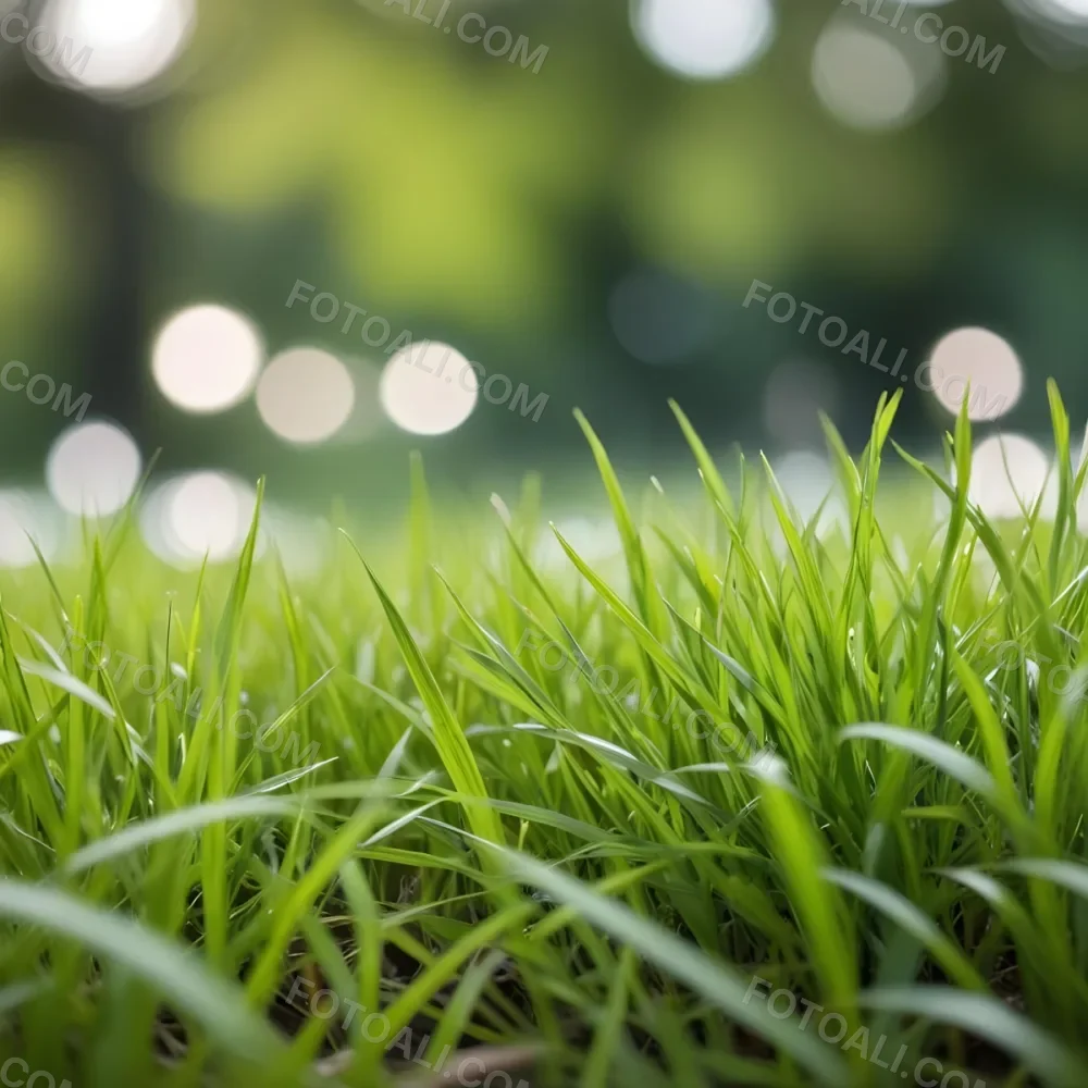 Green Grass In The Foreground With A Blurred Background Of Green And White Bokeh Nature Outdoors 6 6c1f
