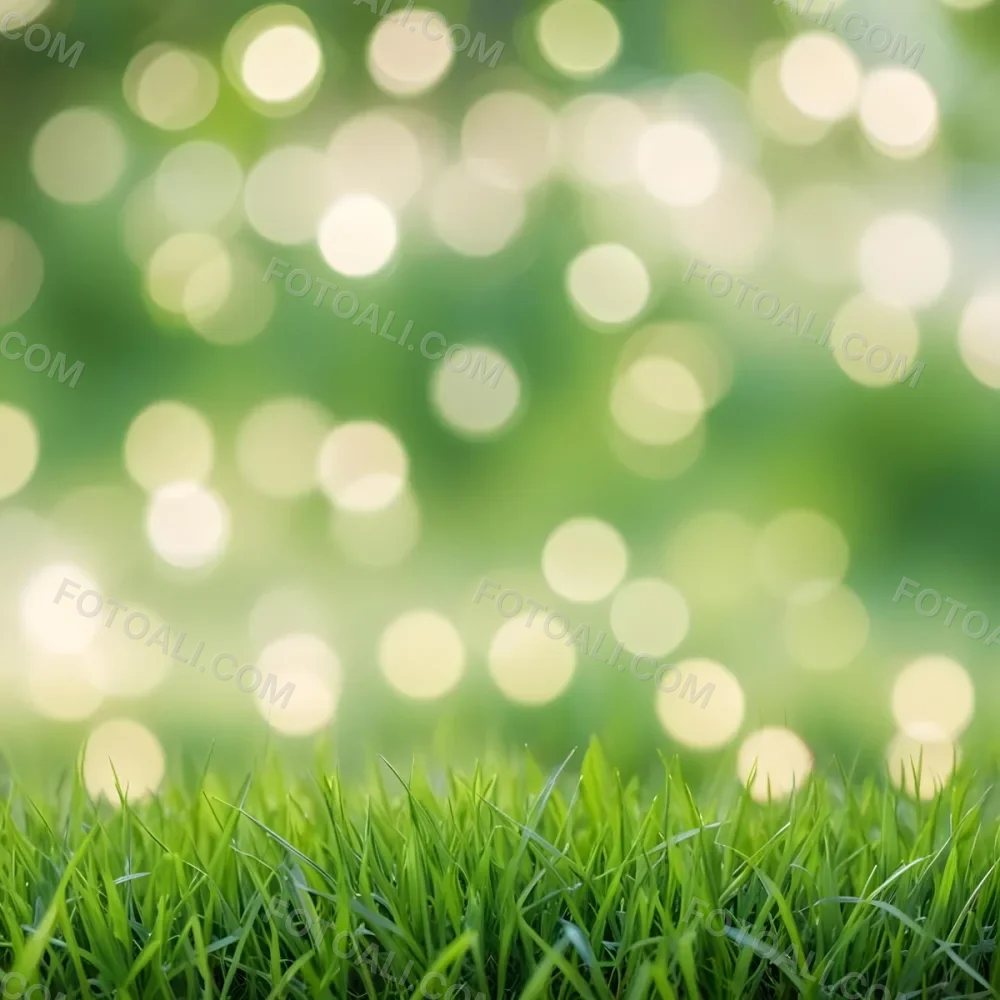 Green Grass In The Foreground With A Blurred Background Of Green And White Bokeh Nature Outdoors 7 F179