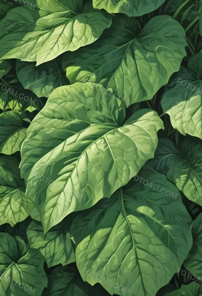 Green Leaves Close Up View Of The Texture And Patterns Of Large Lush Green Leaves With Sunlight Highlighting The Details Against A Blurred Background 20 16b8