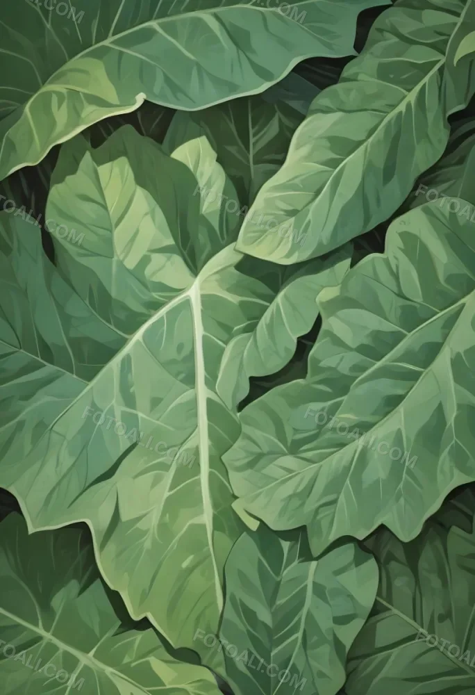 Green Leaves Close Up View Of The Texture And Patterns Of Large Lush Green Leaves With Sunlight Highlighting The Details Against A Blurred Background 25 9b31