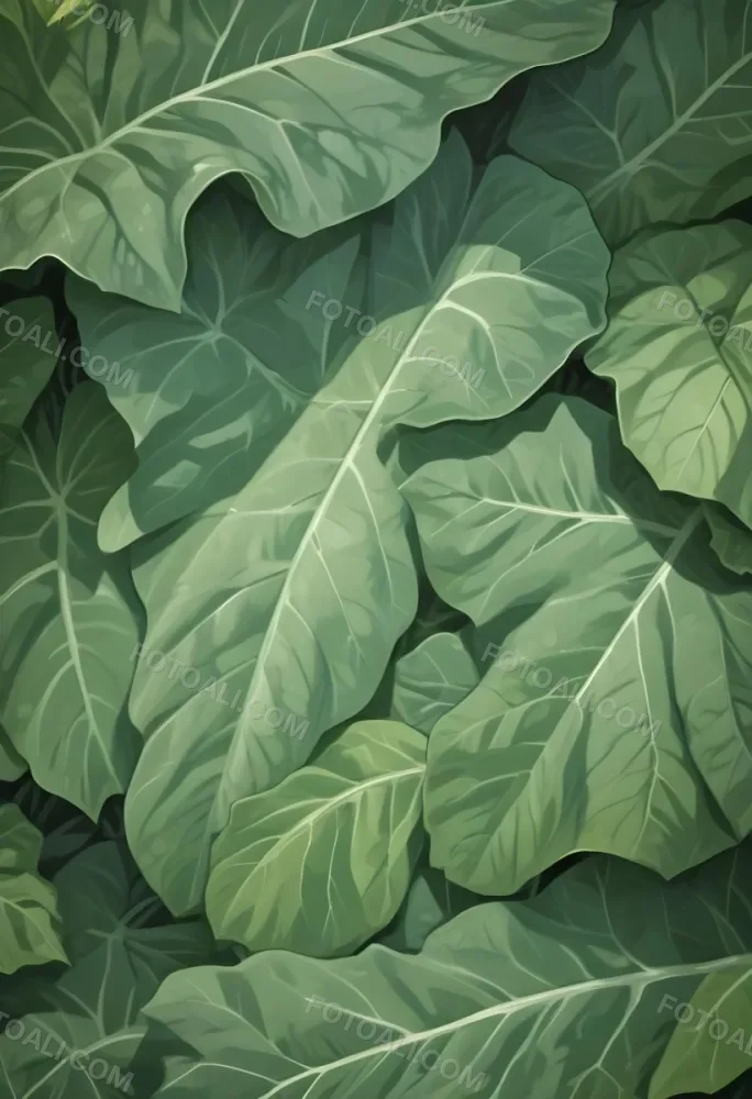 Green Leaves Close Up View Of The Texture And Patterns Of Large Lush Green Leaves With Sunlight Highlighting The Details Against A Blurred Background 30 D8b0
