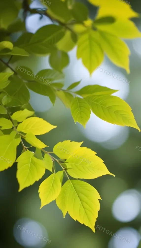Green Leaves On A Branch Against A Blurred Green Background 1 Cc14
