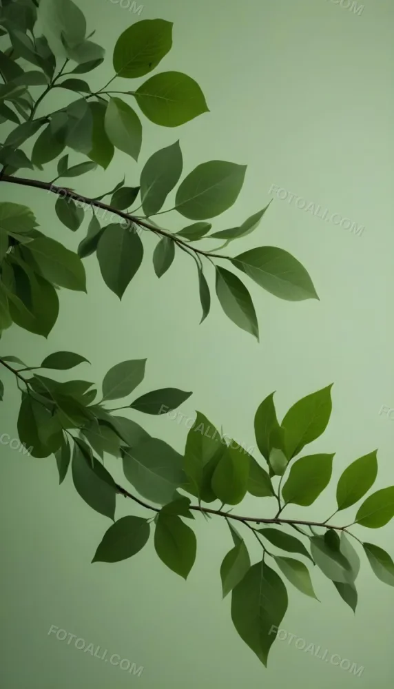 Green Leaves On A Branch With Varying Shades Of Green And Different Leaf Shapes And Sizes 27 0138