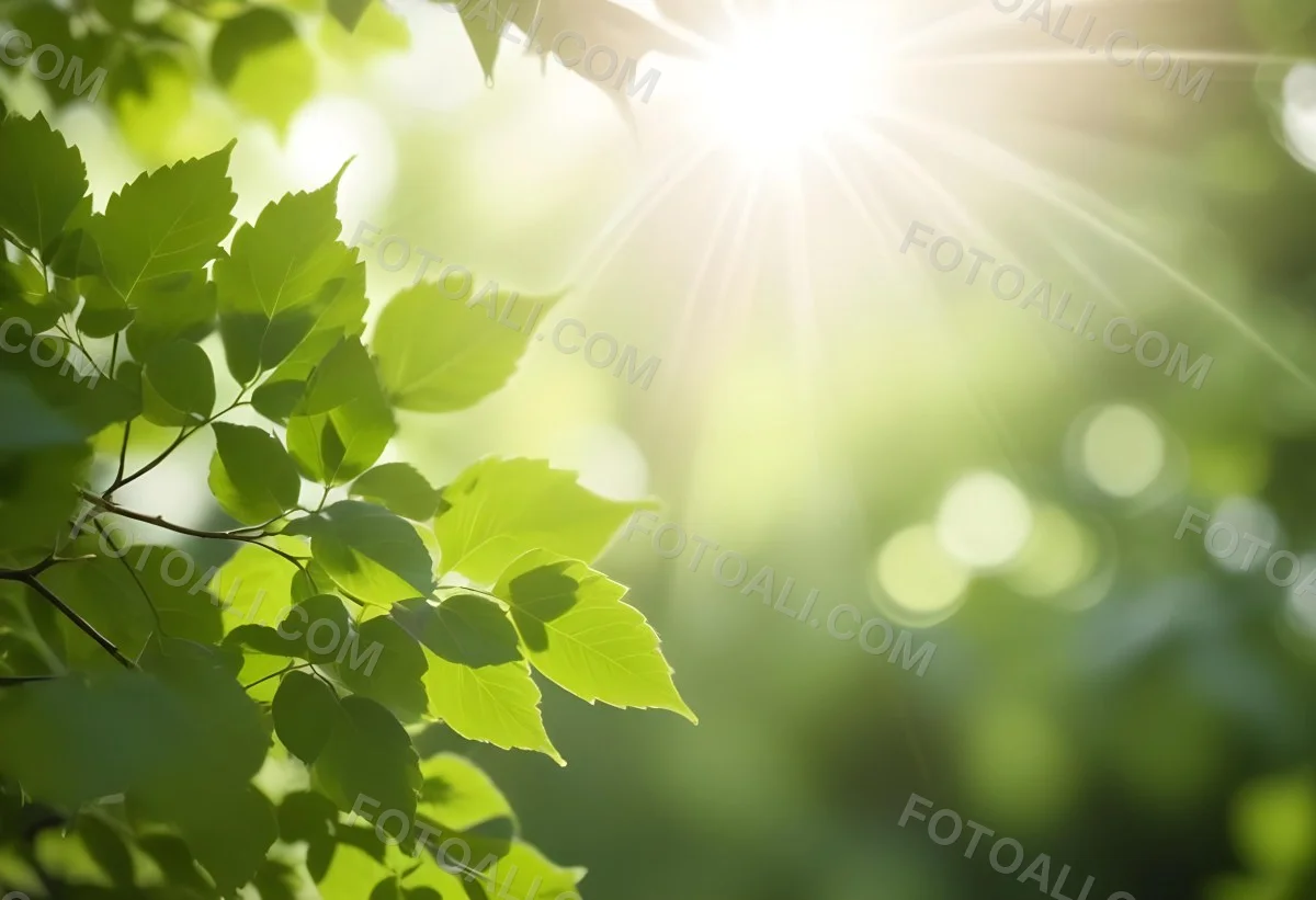 Green Leaves With Sunlight Shining Through Blurred Background 19 1d8f