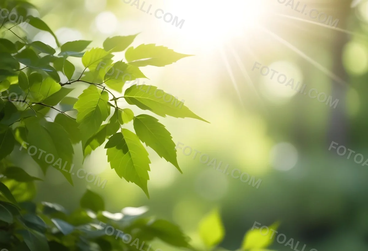 Green Leaves With Sunlight Shining Through Blurred Background 27 0b07