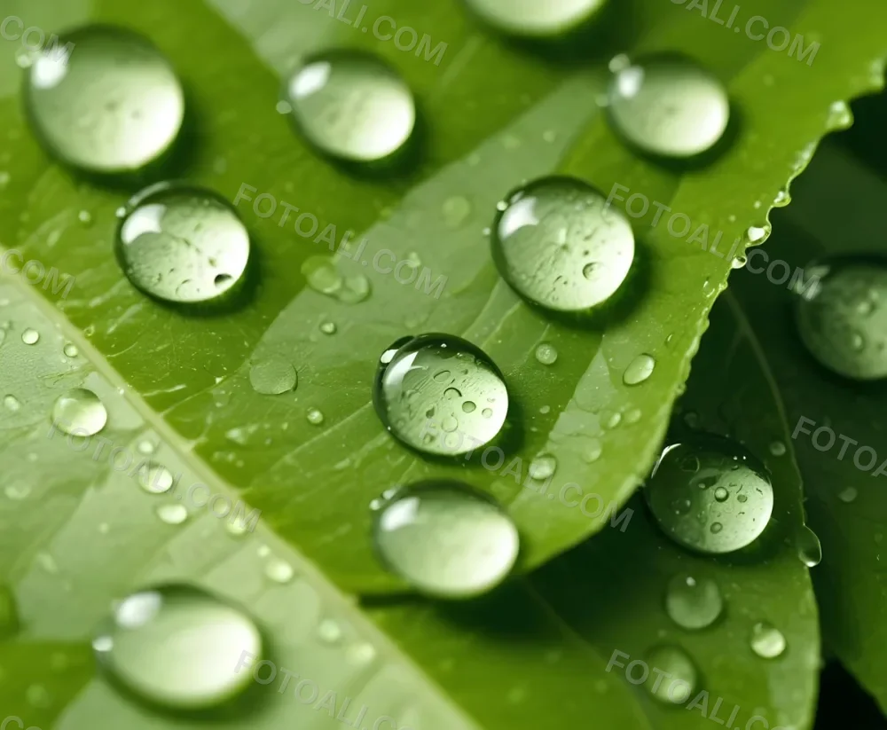 Green Leaves With Water Droplets 1 Ef27