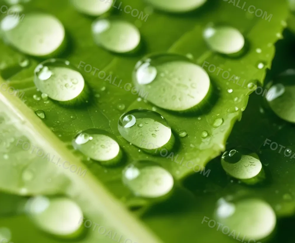 Green Leaves With Water Droplets 12 E4d3