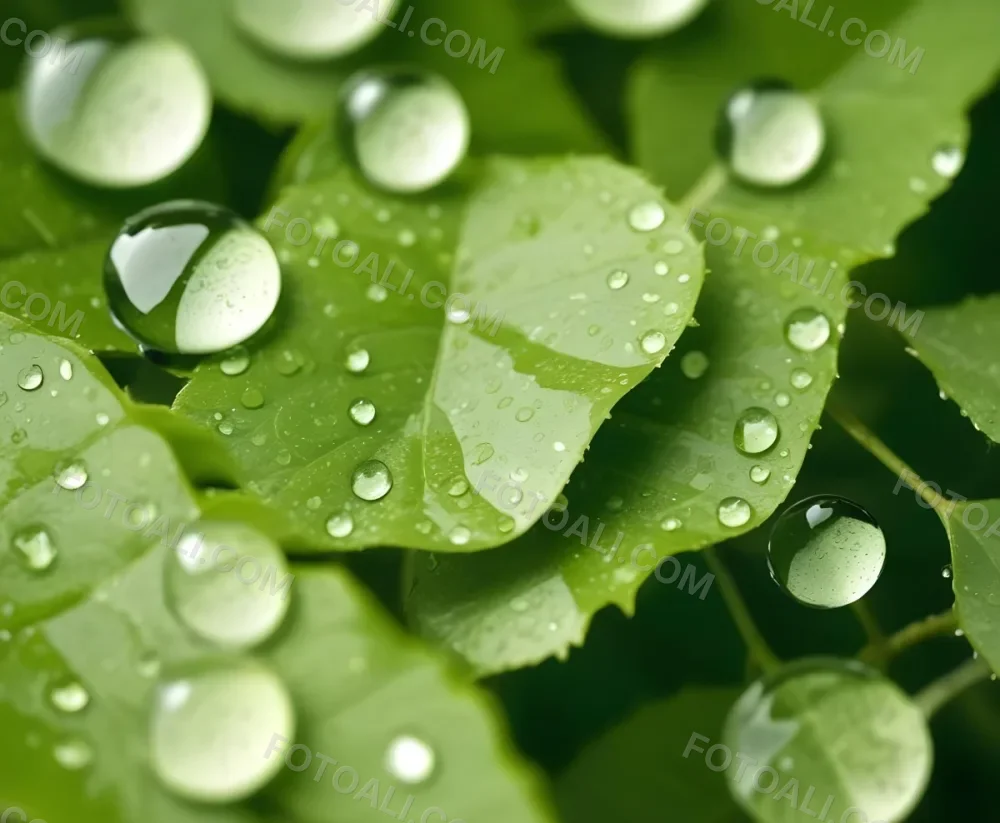 Green Leaves With Water Droplets 13 Eb3c