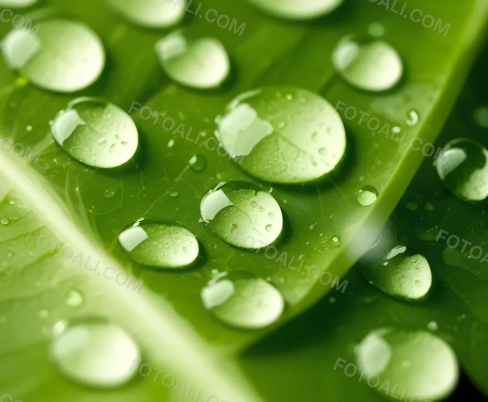Green Leaves With Water Droplets 14 F6ff