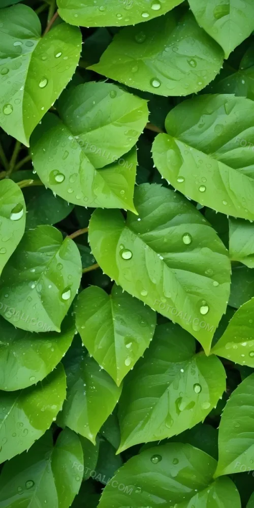 Green Leaves With Water Droplets A Lush And Vibrant Natural Background 1 6bc9