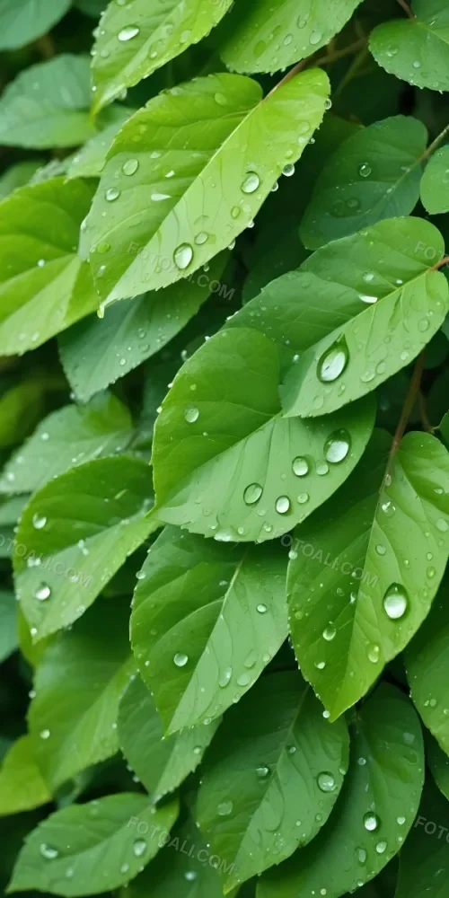 Green Leaves With Water Droplets A Lush And Vibrant Natural Background 13 5c52