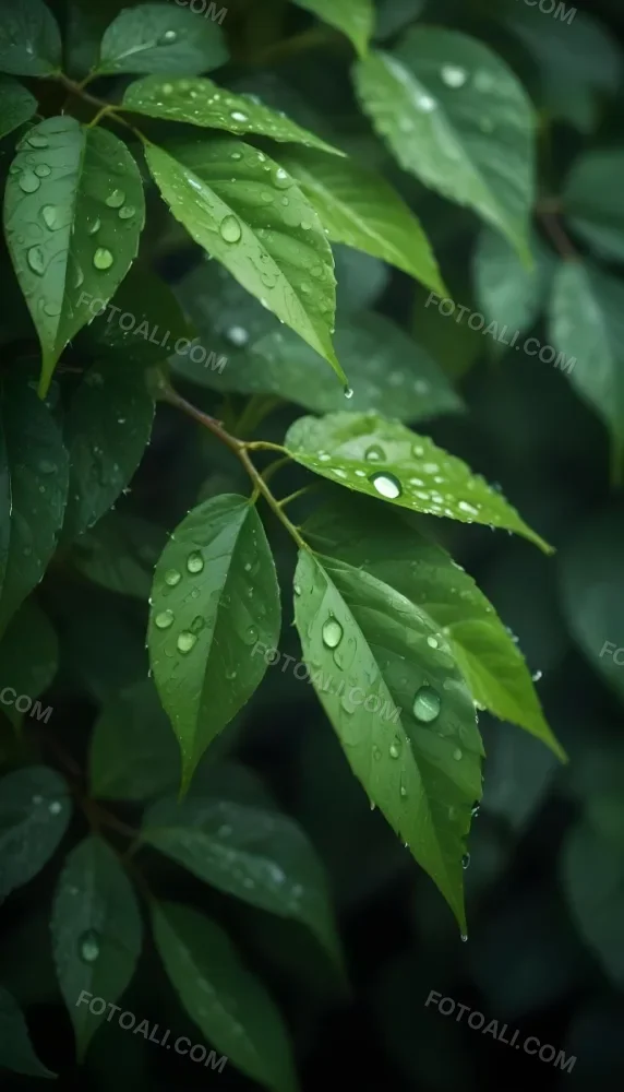 Green Leaves With Water Droplets A Lush And Vibrant Natural Background 15 E799