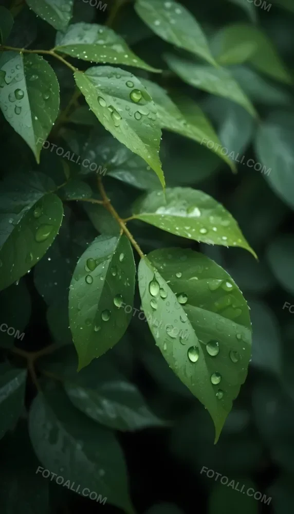 Green Leaves With Water Droplets A Lush And Vibrant Natural Background 16 2744