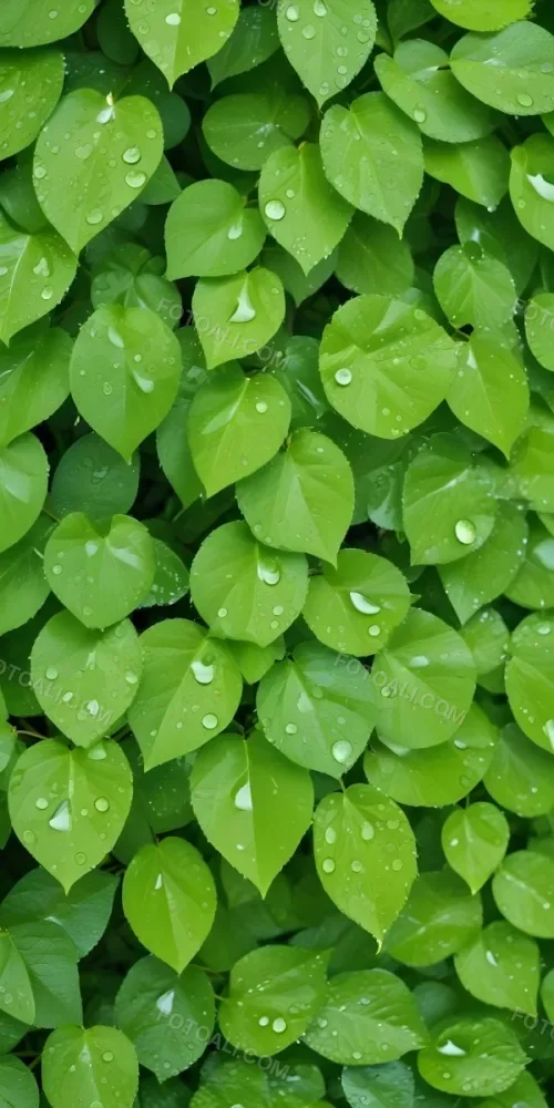 Green Leaves With Water Droplets A Lush And Vibrant Natural Background 5 91c1