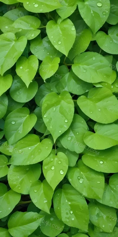 Green Leaves With Water Droplets A Lush And Vibrant Natural Background 6 9b56