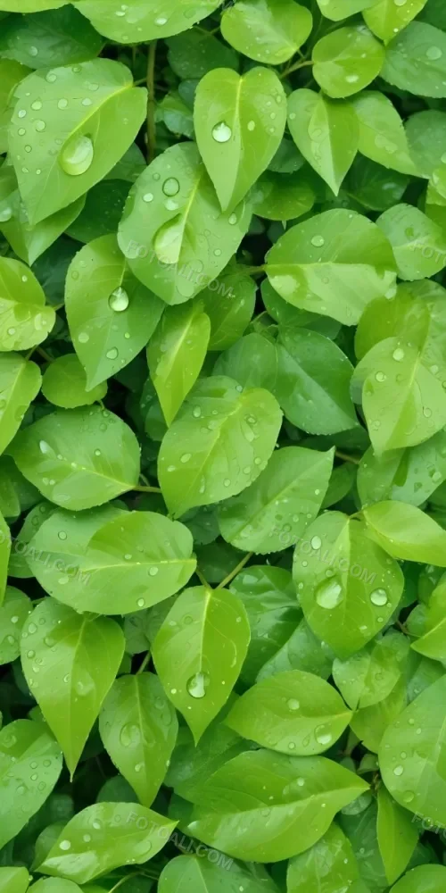 Green Leaves With Water Droplets A Lush And Vibrant Natural Background 7 1fd8