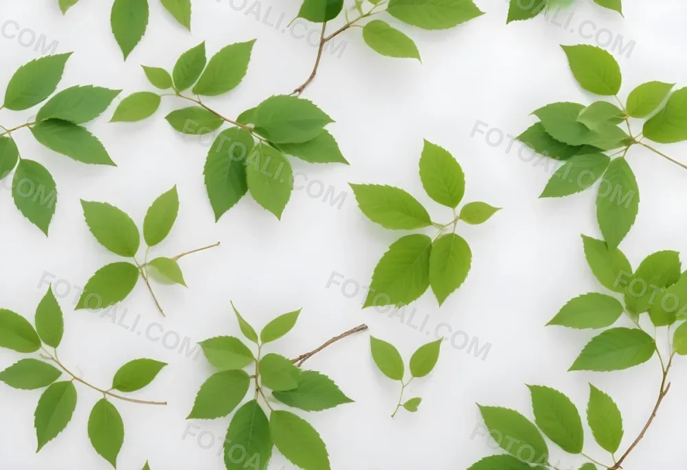 Green Leaves With White Background 21 1d66