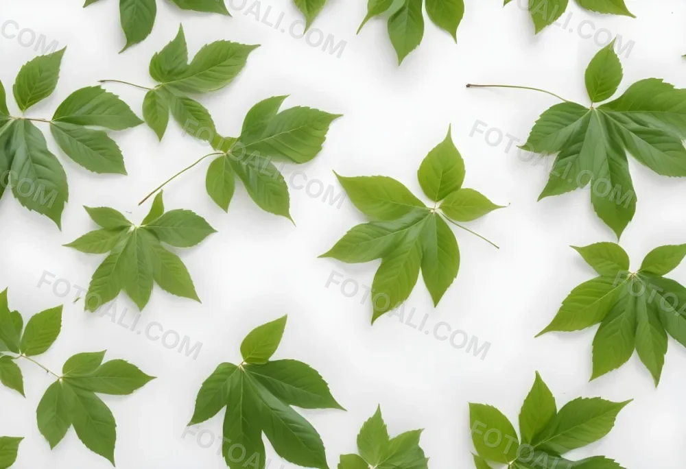 Green Leaves With White Background 23 120c