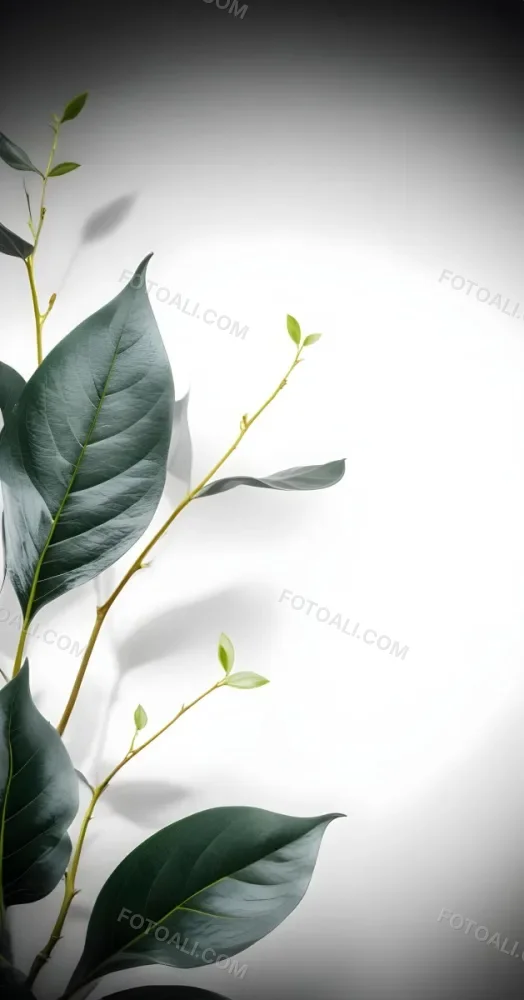 Green Leaves With White Background 4 Df50