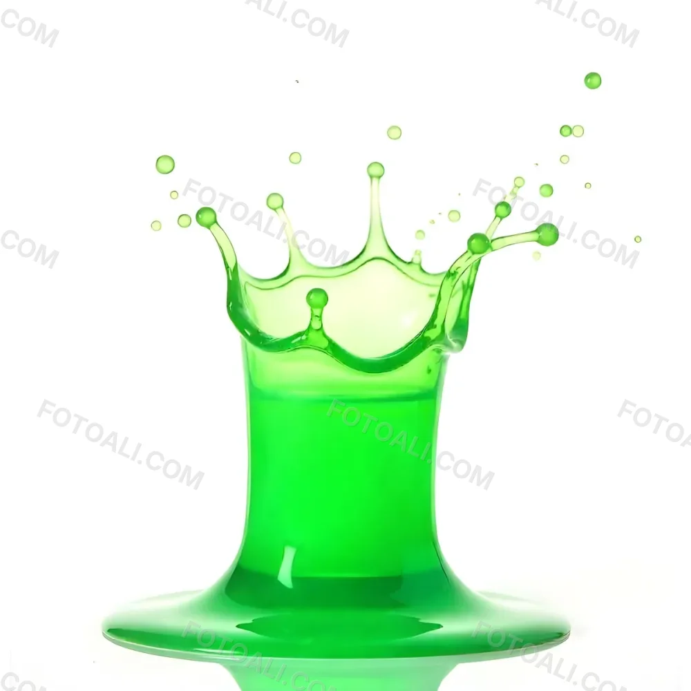 Green Liquid Splash With Droplets In The Air Dynamic Movement Vibrant Color Clean And Isolated Composition Studio Shot White Background 2 6bb3