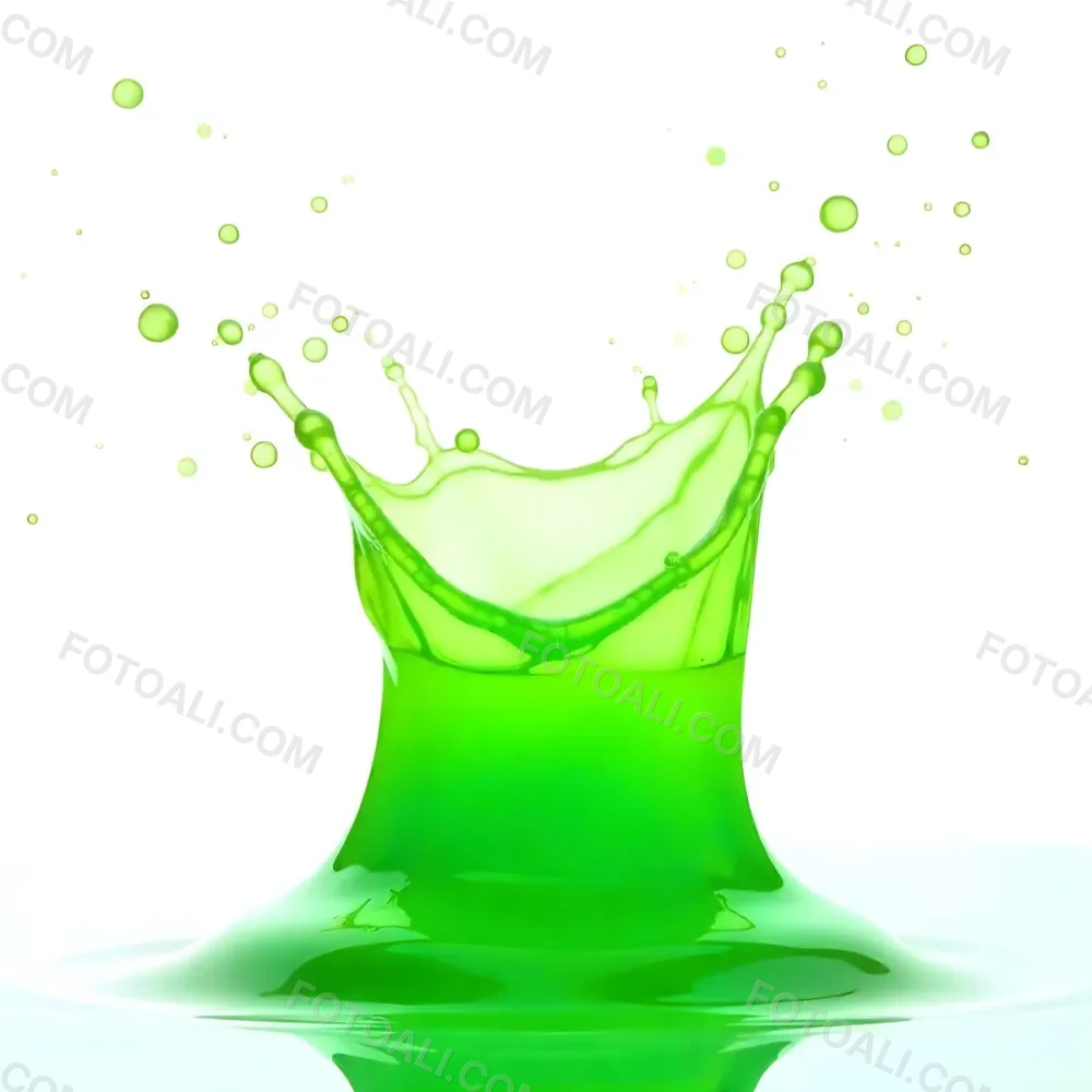 Green Liquid Splash With Droplets In The Air Dynamic Movement Vibrant Color Clean And Isolated Composition Studio Shot White Background 21 1164