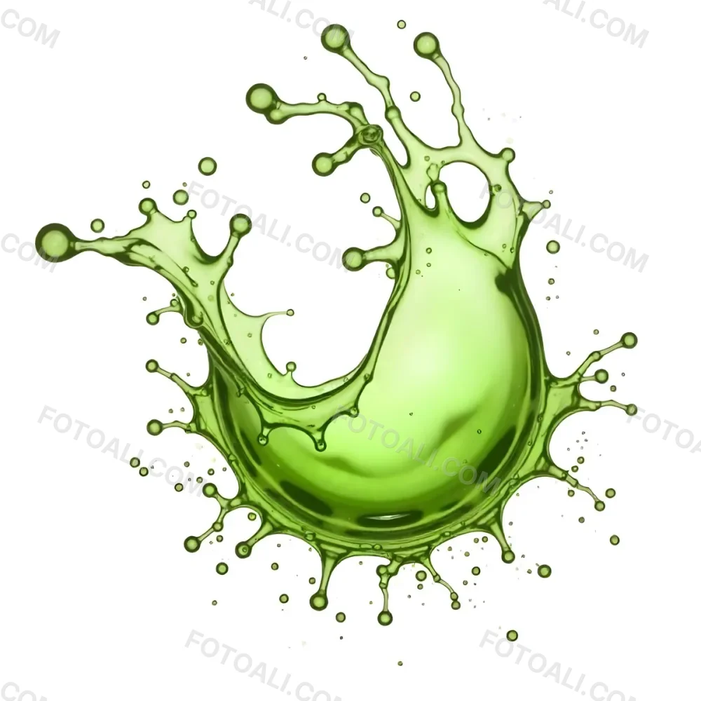 Green Liquid Splash With Droplets In The Air Dynamic Movement Vibrant Color Clean And Isolated Composition Studio Shot White Background 68 0ff8