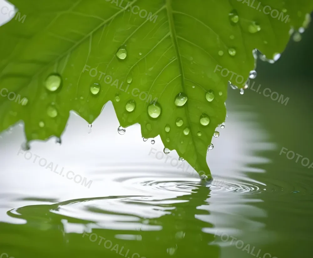 Green Maple Leaves With Blurred Background 3 E4ff
