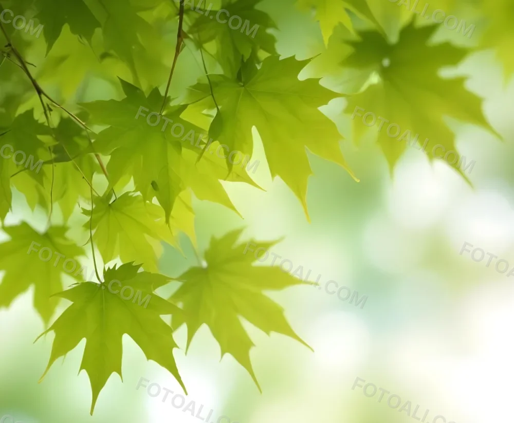 Green Maple Leaves With Blurred Background 4 4cd9