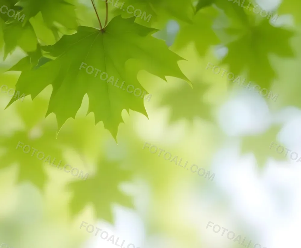 Green Maple Leaves With Blurred Background 5 6031